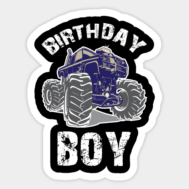 Monster Truck Birthday Boy, Boys Birthday Sticker by jmgoutdoors